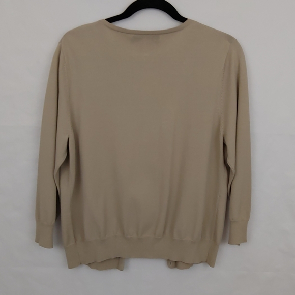 Cable & Gauge Cardigan Tan Sweater Size XL - Picture 4 of 8